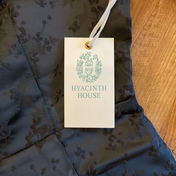 Tuckernuck Hyacinth House Black Jacquard Puff Sleeve Midi Darcy Dress Small NWT - Picture 6 of 11